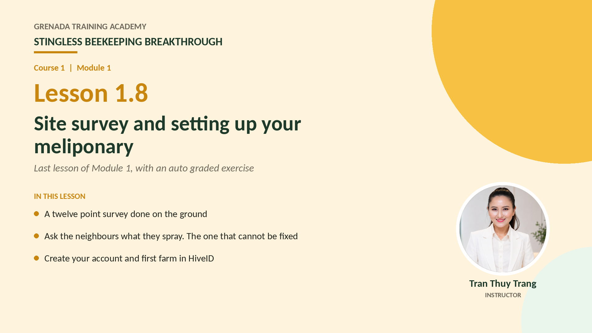 Course 1 - Stingless Beekeeping Breakthrough, Philippine Edition